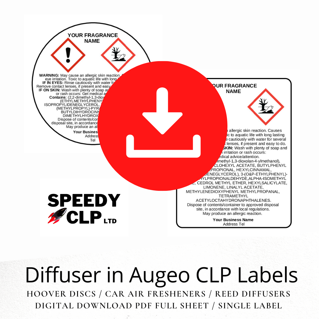 Diffuser in non hazardous base, PDF digital download CLP Labels