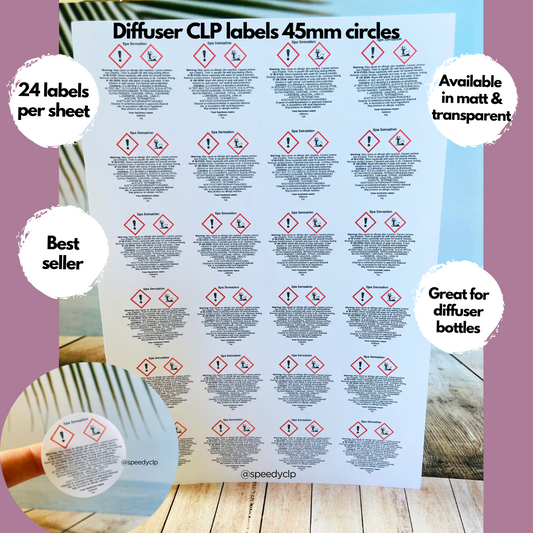 Diffuser CLP labels – Speedy CLP Ltd