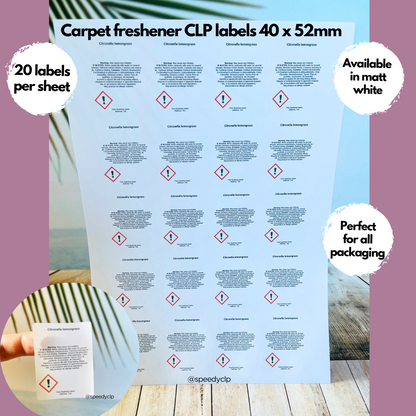 Carpet Freshener CLP labels