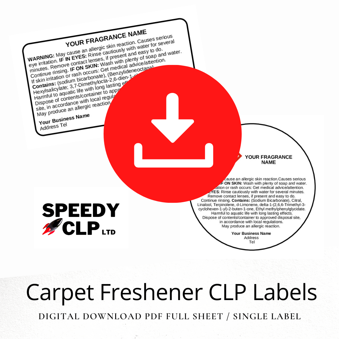 Carpet Freshener PDF digital download CLP Labels