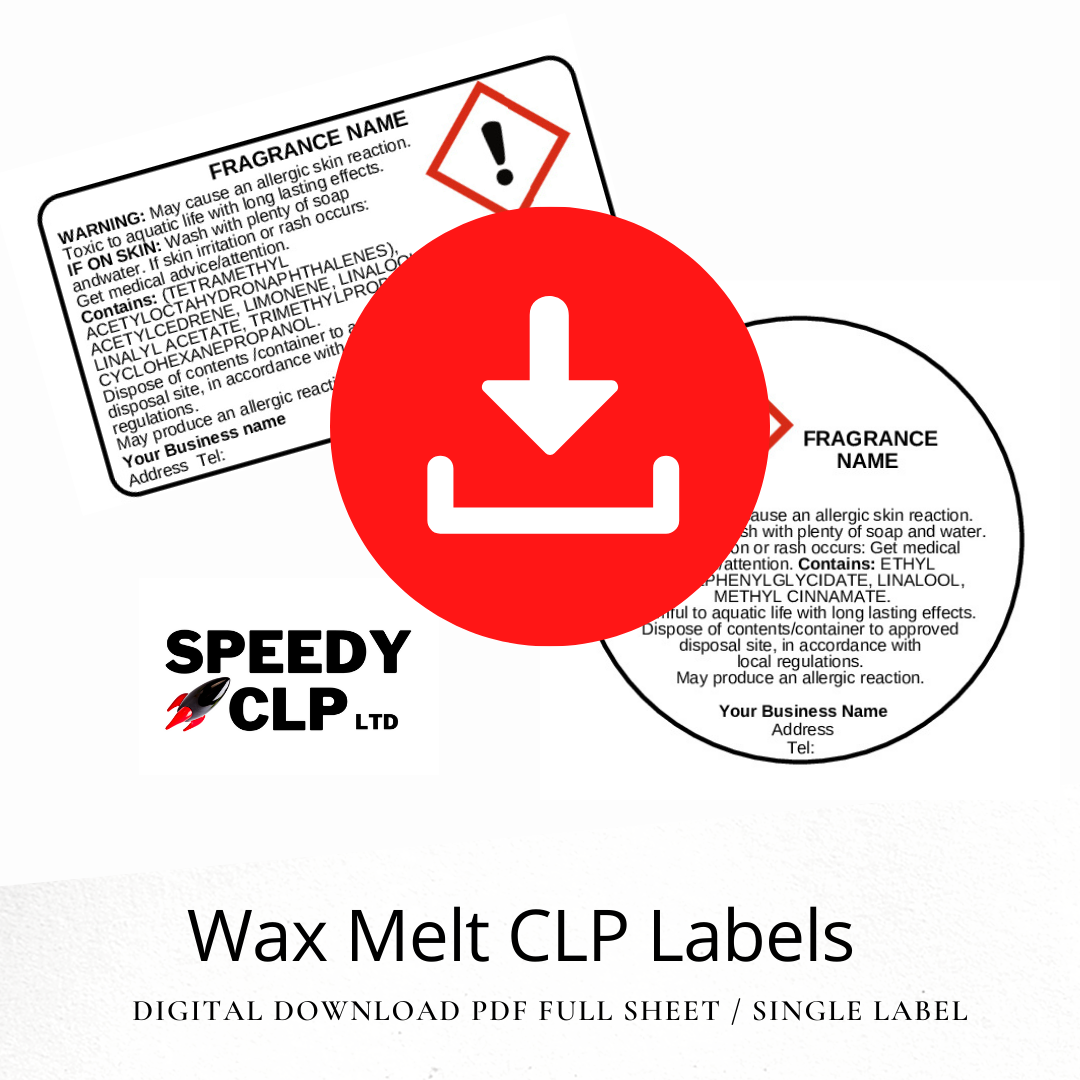 Wax Melt PDF digital download CLP Labels