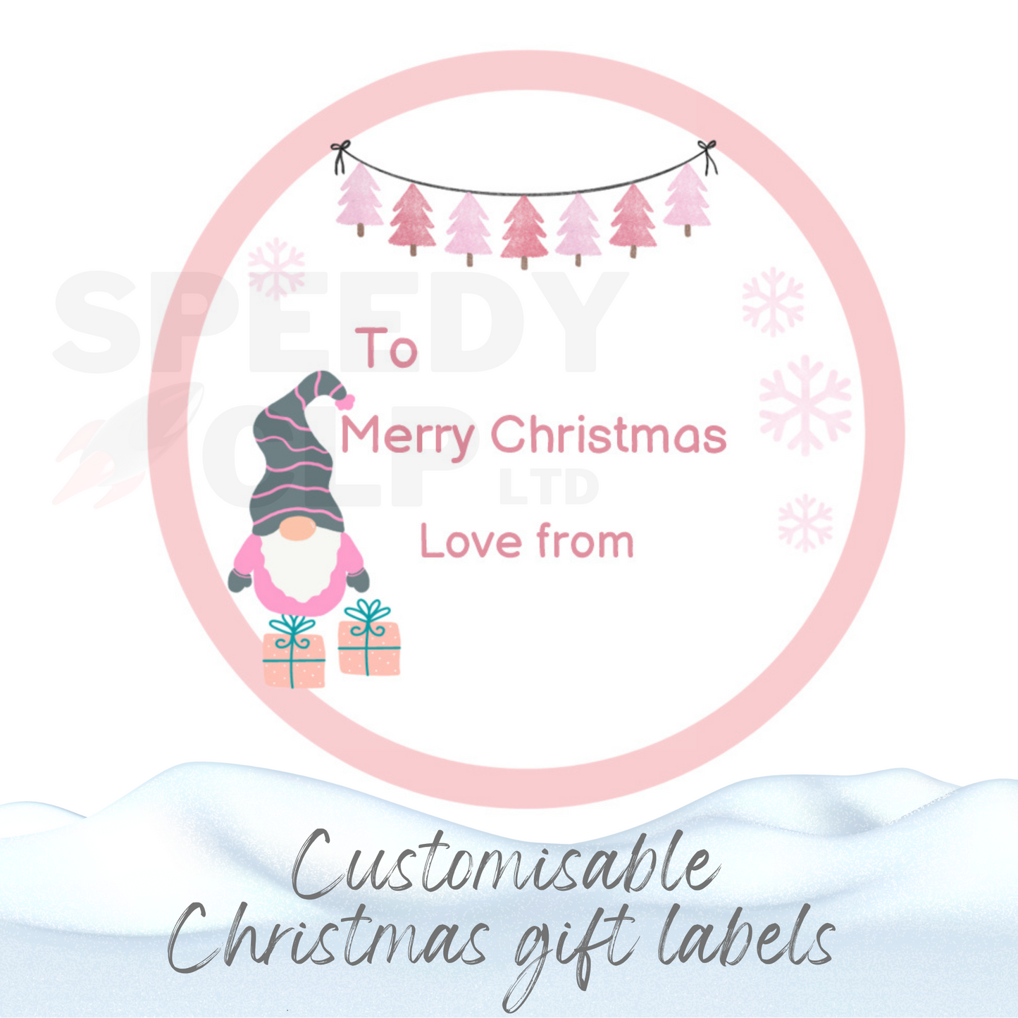 Customisable Christmas gift labels