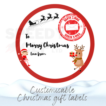 Customisable Christmas gift labels