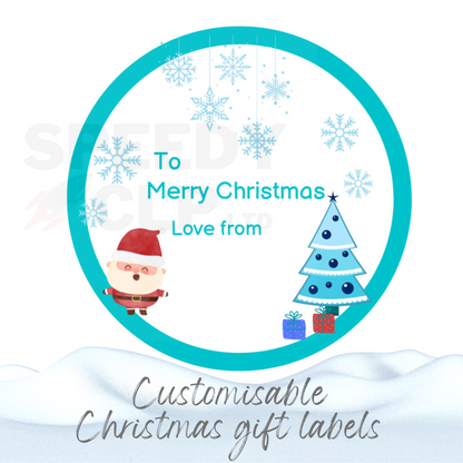 Customisable Christmas gift labels