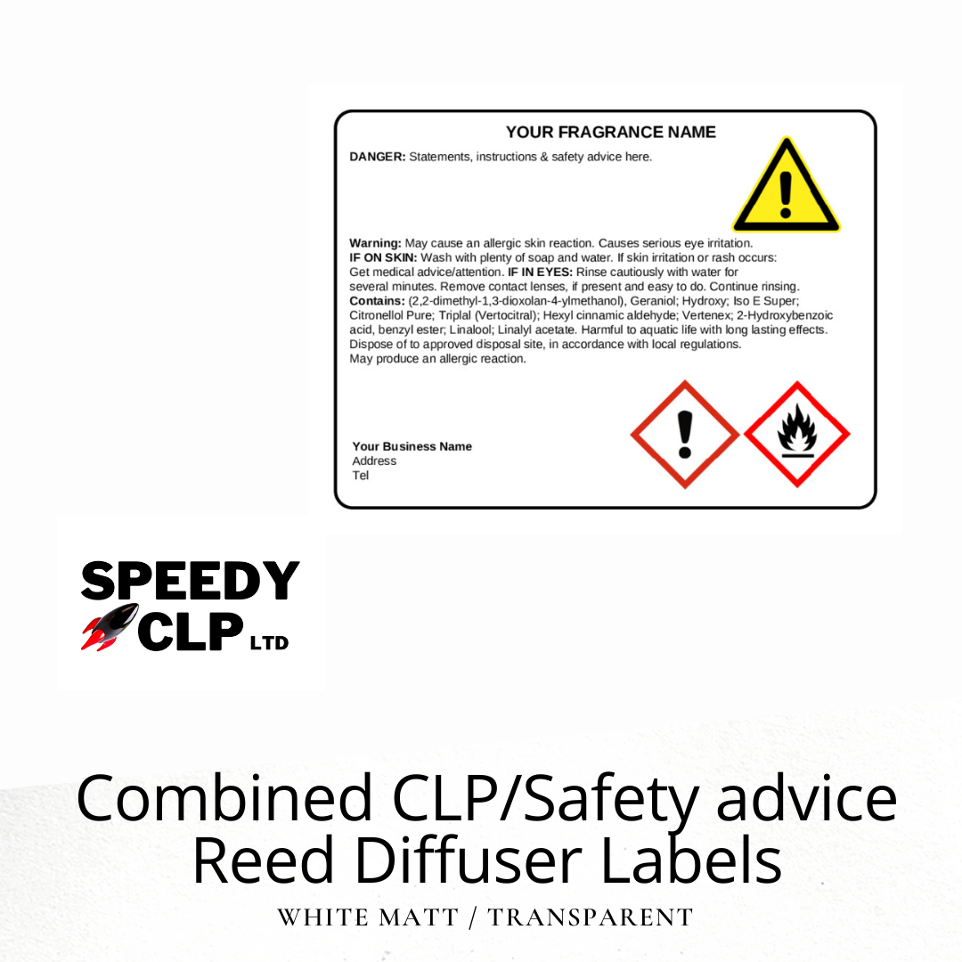 Transparent Diffuser in augeo combined CLP & Safety advice labels